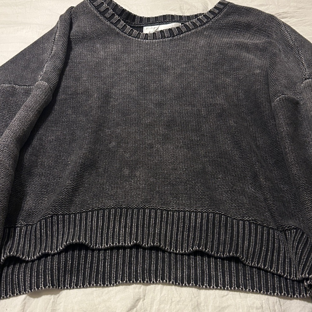Vintage Havana distressed Charcoal Crew Neck Sweater